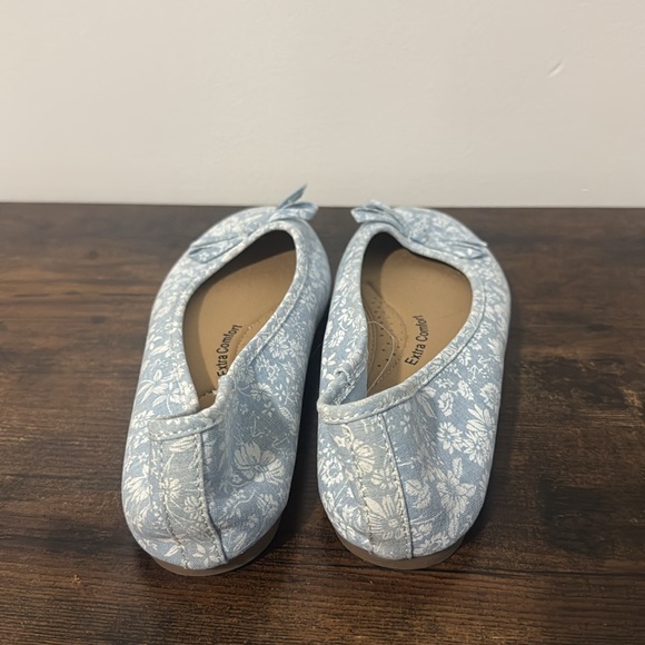 Ophelia Roe Memory Foam Blue Floral Ballet Flats Shoes Bow Size 8 Women’s New - Picture 3 of 5
